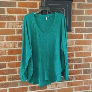 Cato Oversized V Neck 3/4 Sleeve High Low Top Size L